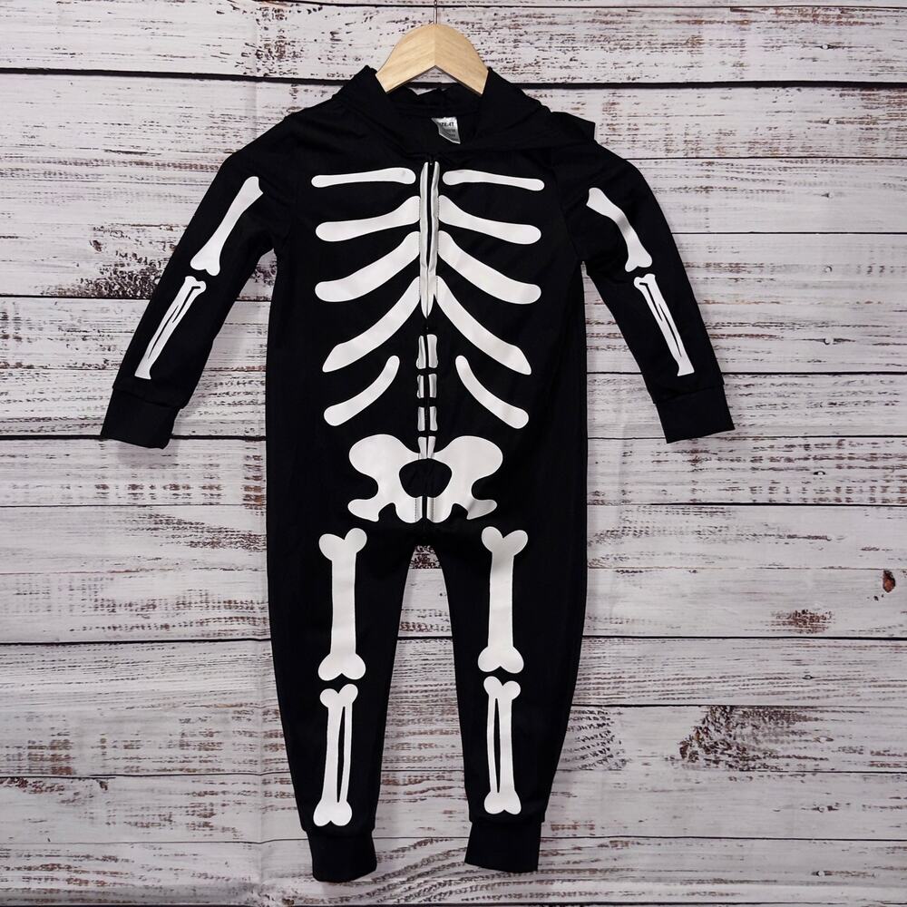 Skeleton Halloween unisex Jumpsuit Costume 4T